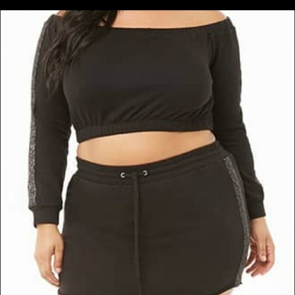 Forever 21 Dresses & Skirts - Forever21 Rainbow Metallic Crop Top & Skirt 1x